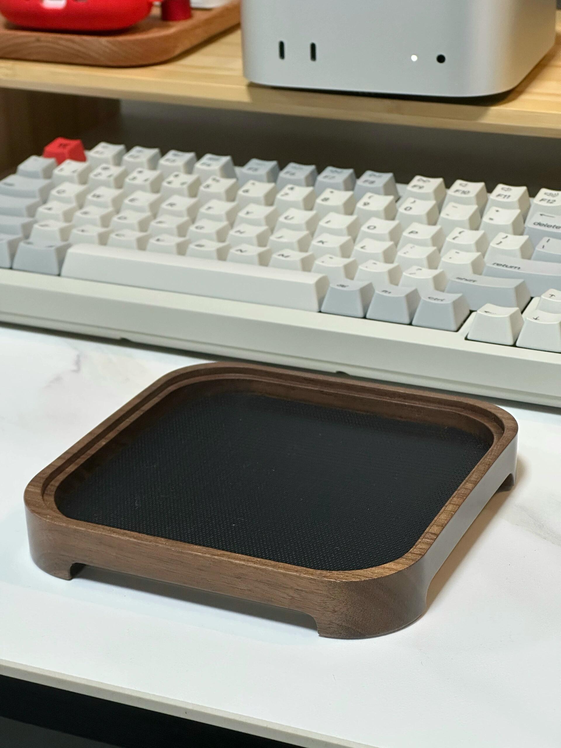 Complete Mac mini M4 Desktop Setup with Walnut Wood Second Generation Stand