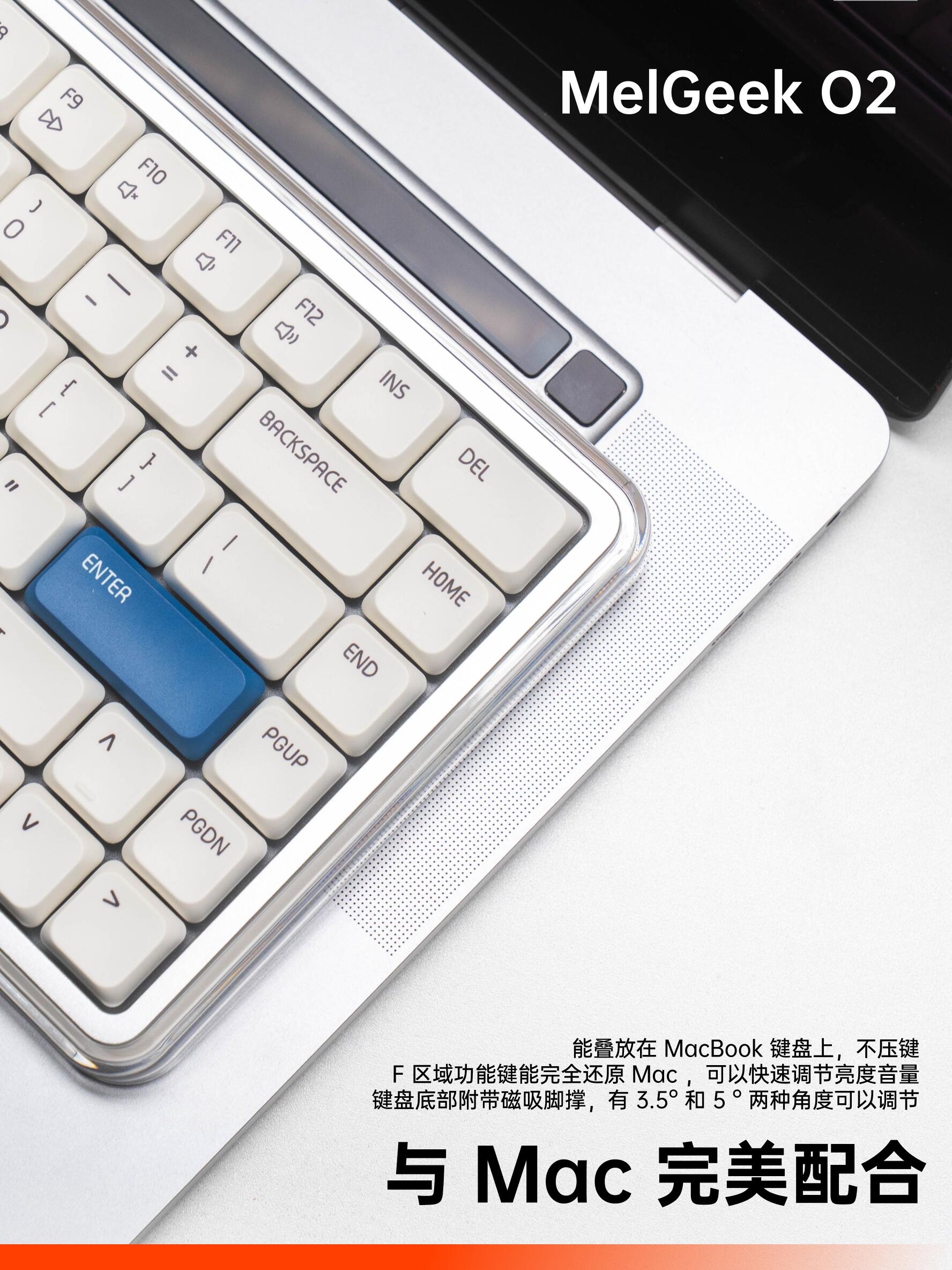 MelGeek O2 Keyboard: Tri-Mode Low-Profile Mechanical Keyboard for Mac Users